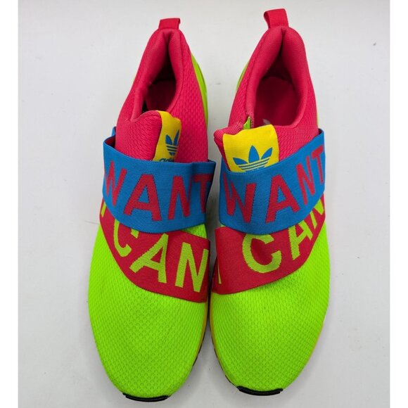 Adidas ZX Flux I Want I Can Sneakers Men\'s 9 Bright Neon Yellow/Red/Blue/Green main image 8